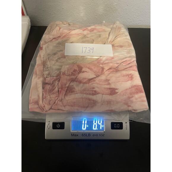 XCVI Shirt Womens XL Pink Tie Dye Crinkle Boho Peasant Long Sleeve Made USA - Picture 8 of 8